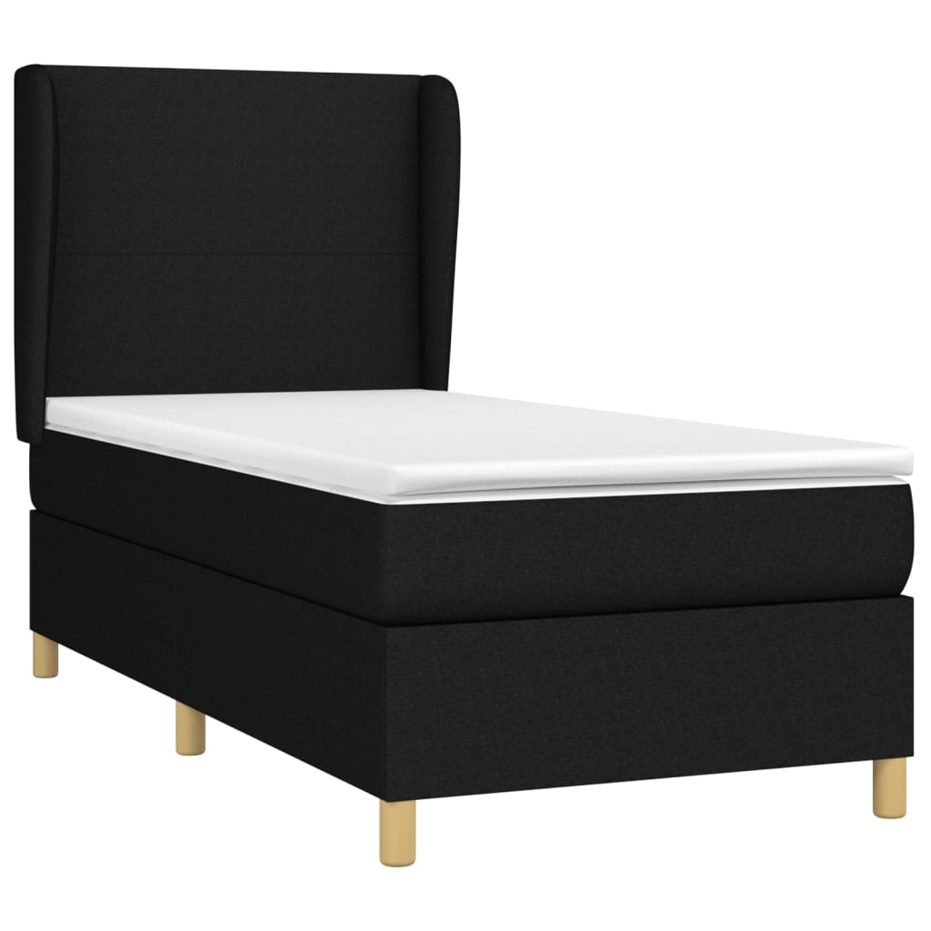 Boxspring met matras stof zwart 90x190 cm Bedden & bedframes | Creëer jouw Trendy Thuis | Gratis bezorgd & Retour | Trendy.nl