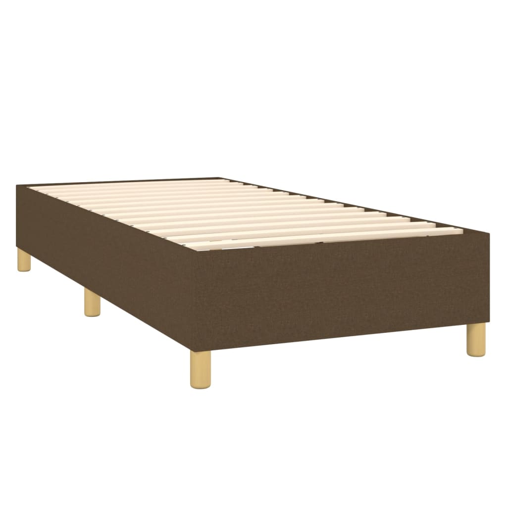 Boxspring met matras stof donkerbruin 90x190 cm Bedden & bedframes | Creëer jouw Trendy Thuis | Gratis bezorgd & Retour | Trendy.nl