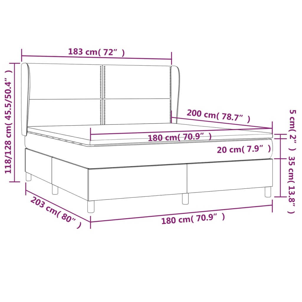 Boxspring met matras stof zwart 180x200 cm Bedden & bedframes | Creëer jouw Trendy Thuis | Gratis bezorgd & Retour | Trendy.nl