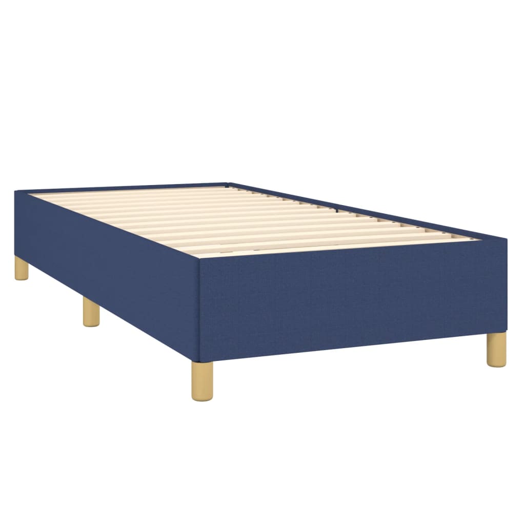 Boxspring met matras stof blauw 90x190 cm