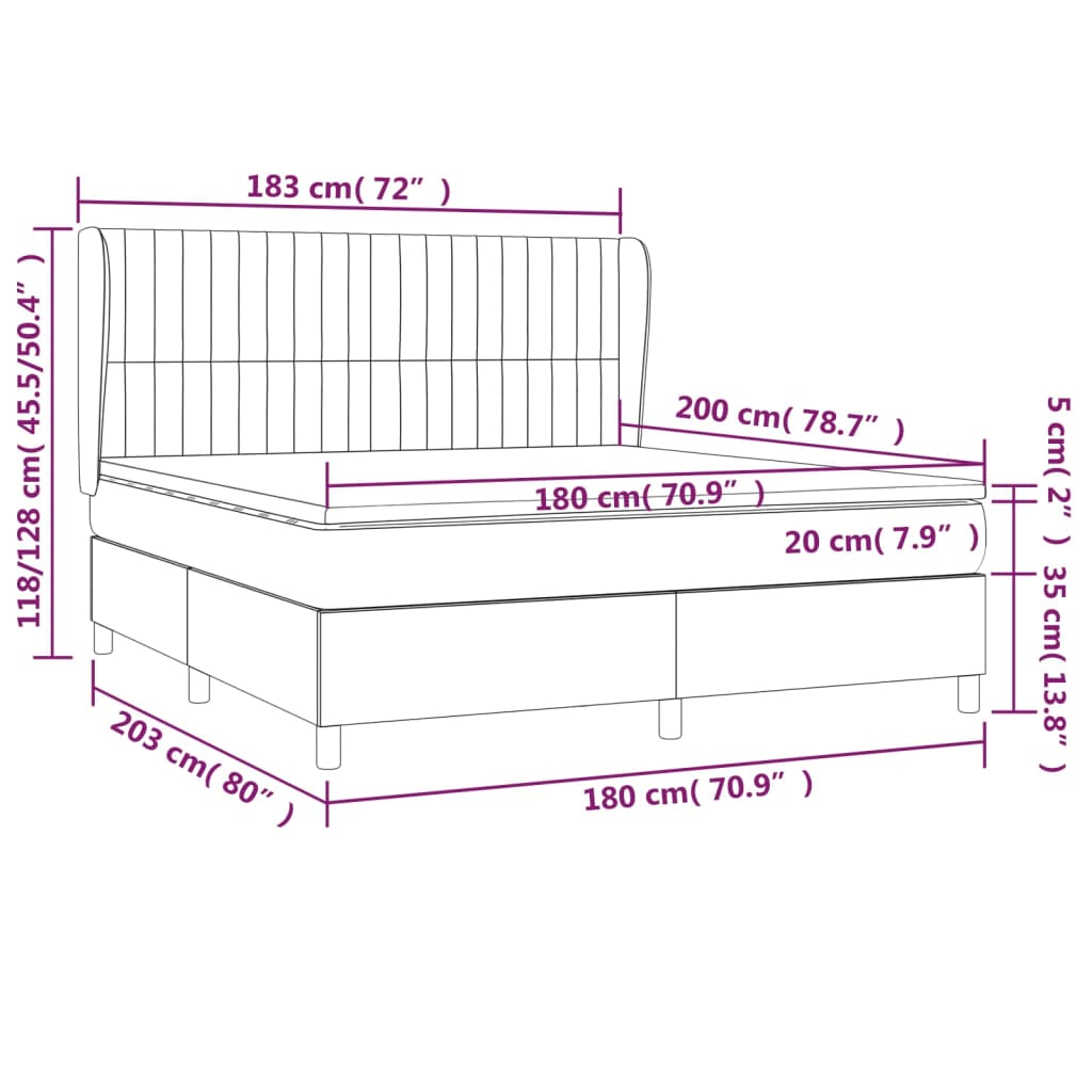 Boxspring met matras stof zwart 180x200 cm Bedden & bedframes | Creëer jouw Trendy Thuis | Gratis bezorgd & Retour | Trendy.nl