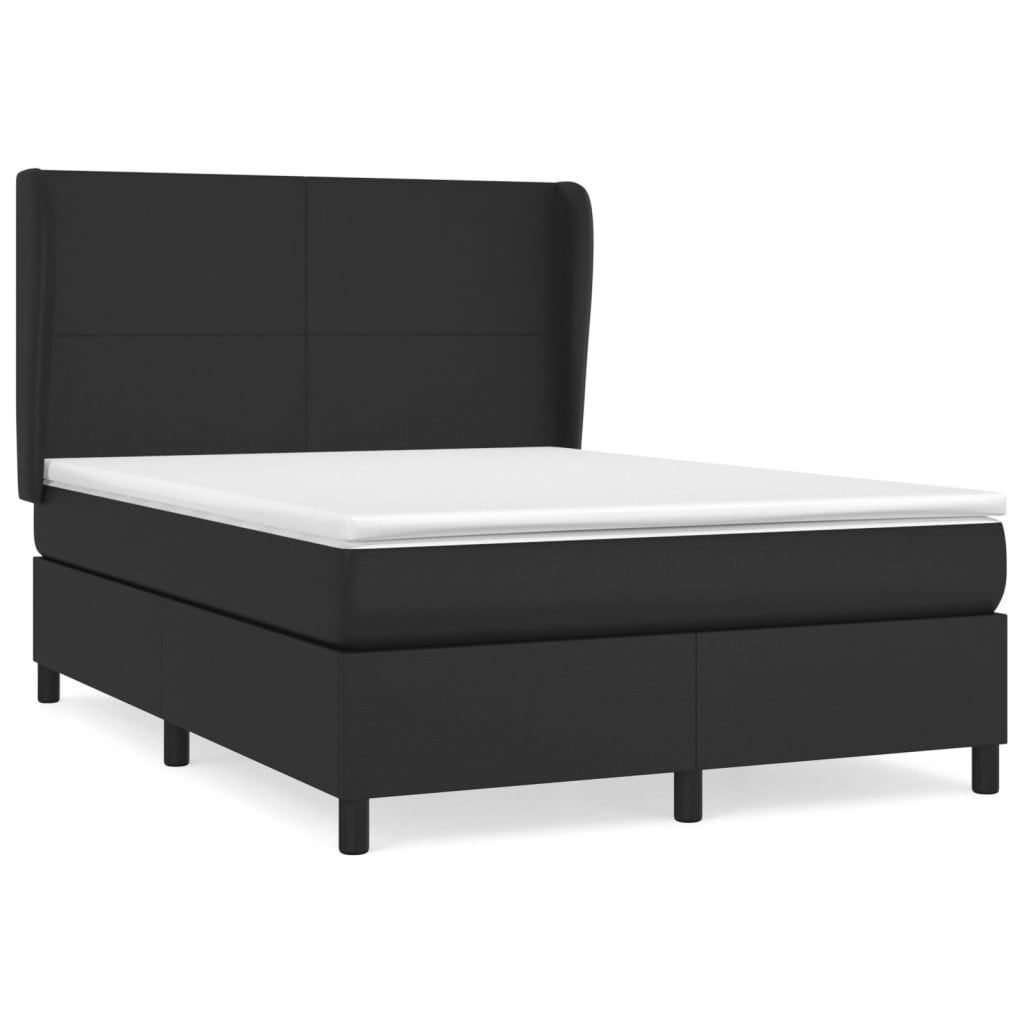 Boxspring met matras kunstleer zwart 140x200 cm Bedden & bedframes | Creëer jouw Trendy Thuis | Gratis bezorgd & Retour | Trendy.nl