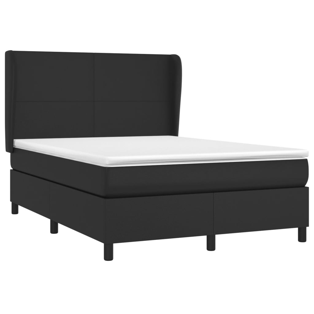 Boxspring met matras kunstleer zwart 140x200 cm Bedden & bedframes | Creëer jouw Trendy Thuis | Gratis bezorgd & Retour | Trendy.nl