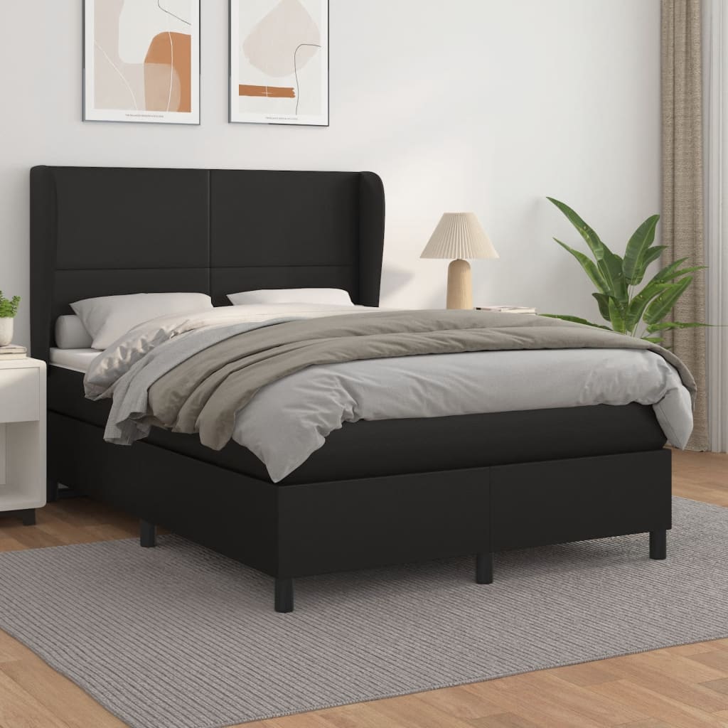 Boxspring met matras kunstleer zwart 140x200 cm Bedden & bedframes | Creëer jouw Trendy Thuis | Gratis bezorgd & Retour | Trendy.nl