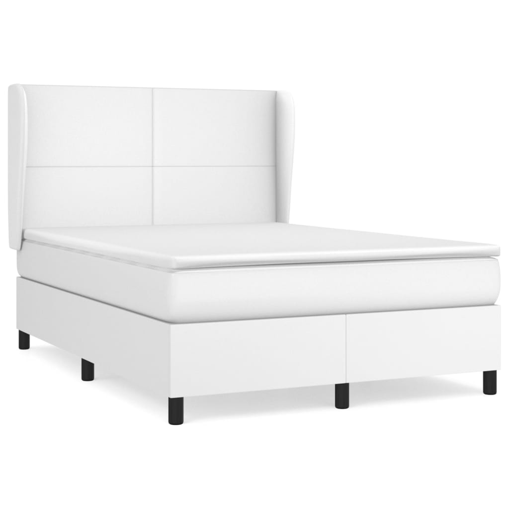 Boxspring met matras kunstleer wit 140x200 cm Bedden & bedframes | Creëer jouw Trendy Thuis | Gratis bezorgd & Retour | Trendy.nl