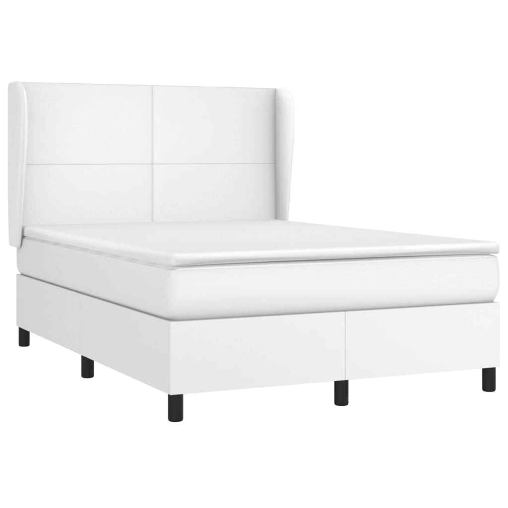 Boxspring met matras kunstleer wit 140x200 cm Bedden & bedframes | Creëer jouw Trendy Thuis | Gratis bezorgd & Retour | Trendy.nl