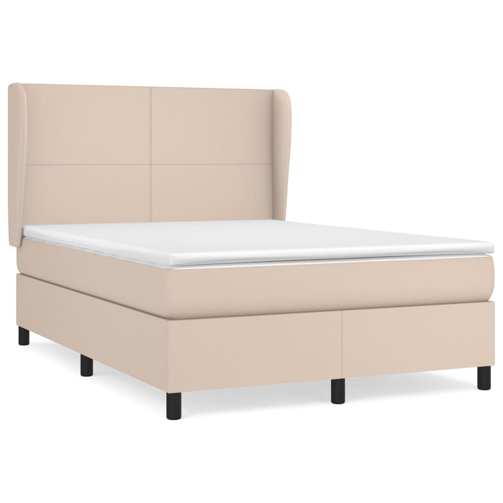 Boxspring met matras kunstleer cappuccinokleurig 140x200 cm Bedden & bedframes | Creëer jouw Trendy Thuis | Gratis bezorgd & Retour | Trendy.nl