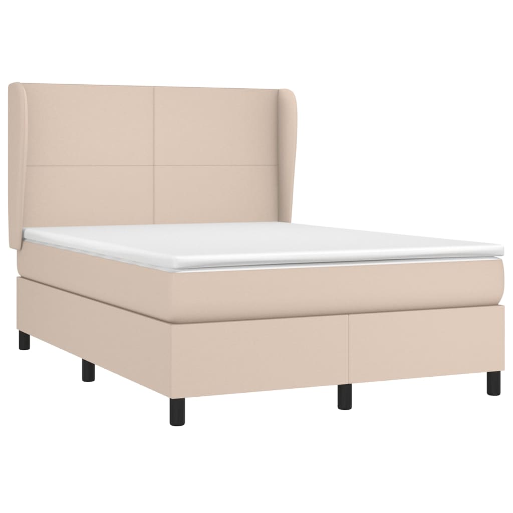 Boxspring met matras kunstleer cappuccinokleurig 140x200 cm Bedden & bedframes | Creëer jouw Trendy Thuis | Gratis bezorgd & Retour | Trendy.nl