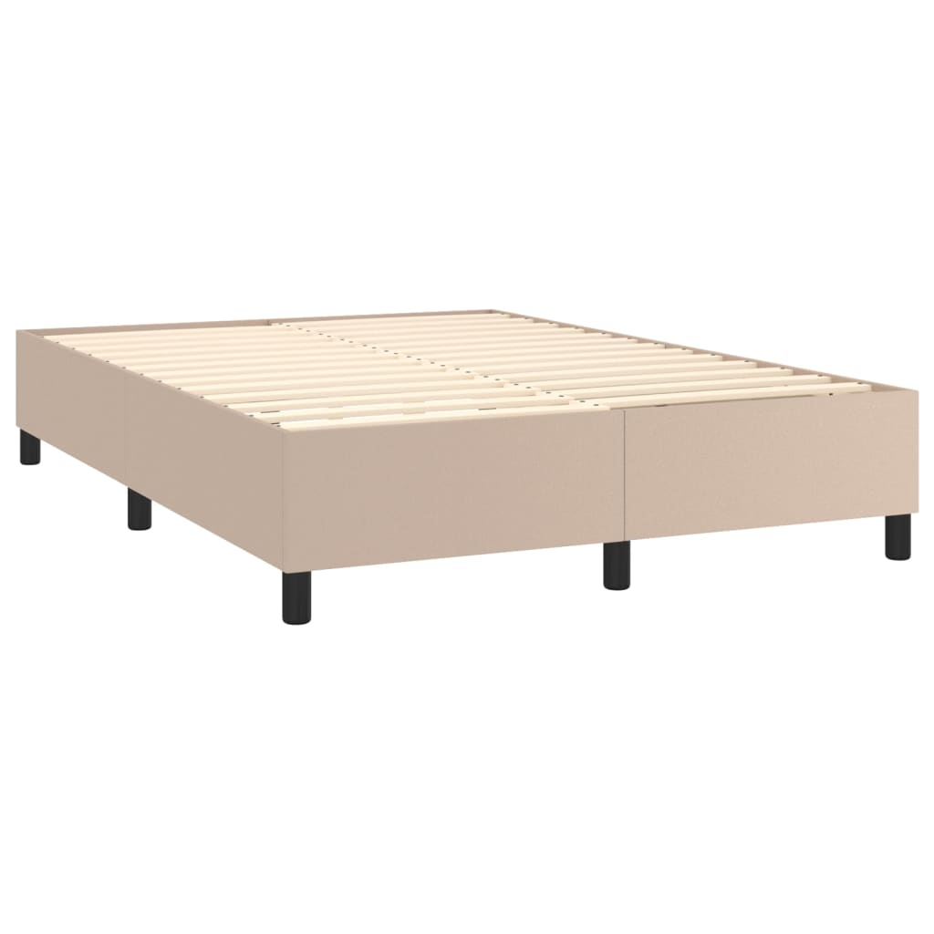 Boxspring met matras kunstleer cappuccinokleurig 140x200 cm Bedden & bedframes | Creëer jouw Trendy Thuis | Gratis bezorgd & Retour | Trendy.nl