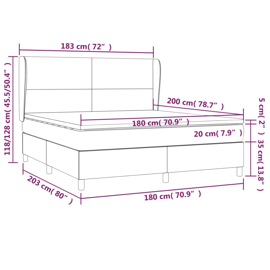 Boxspring met matras kunstleer grijs 180x200 cm Bedden & bedframes | Creëer jouw Trendy Thuis | Gratis bezorgd & Retour | Trendy.nl