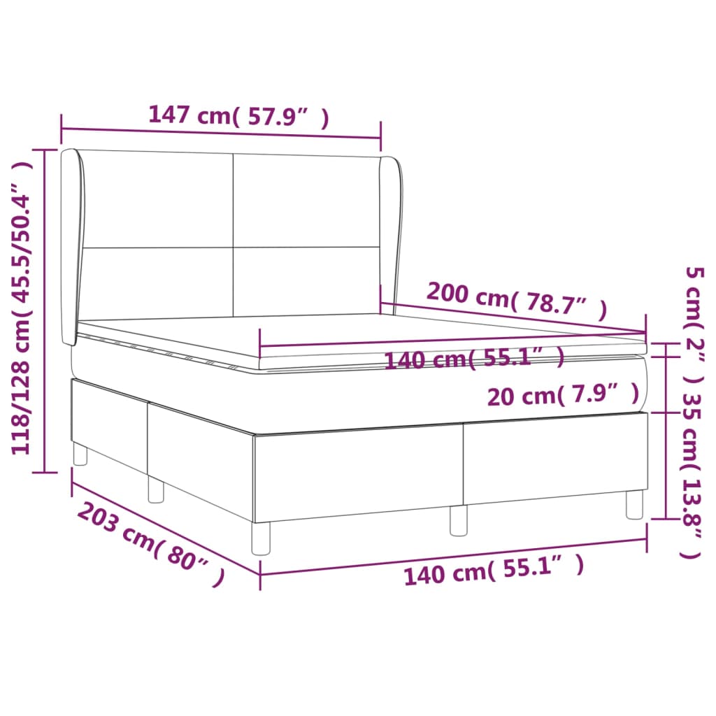 Boxspring met matras fluweel zwart 140x200 cm