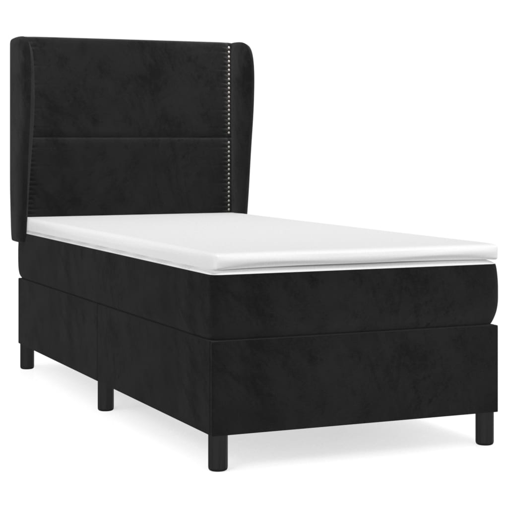 Boxspring met matras fluweel zwart 90x190 cm Bedden & bedframes | Creëer jouw Trendy Thuis | Gratis bezorgd & Retour | Trendy.nl