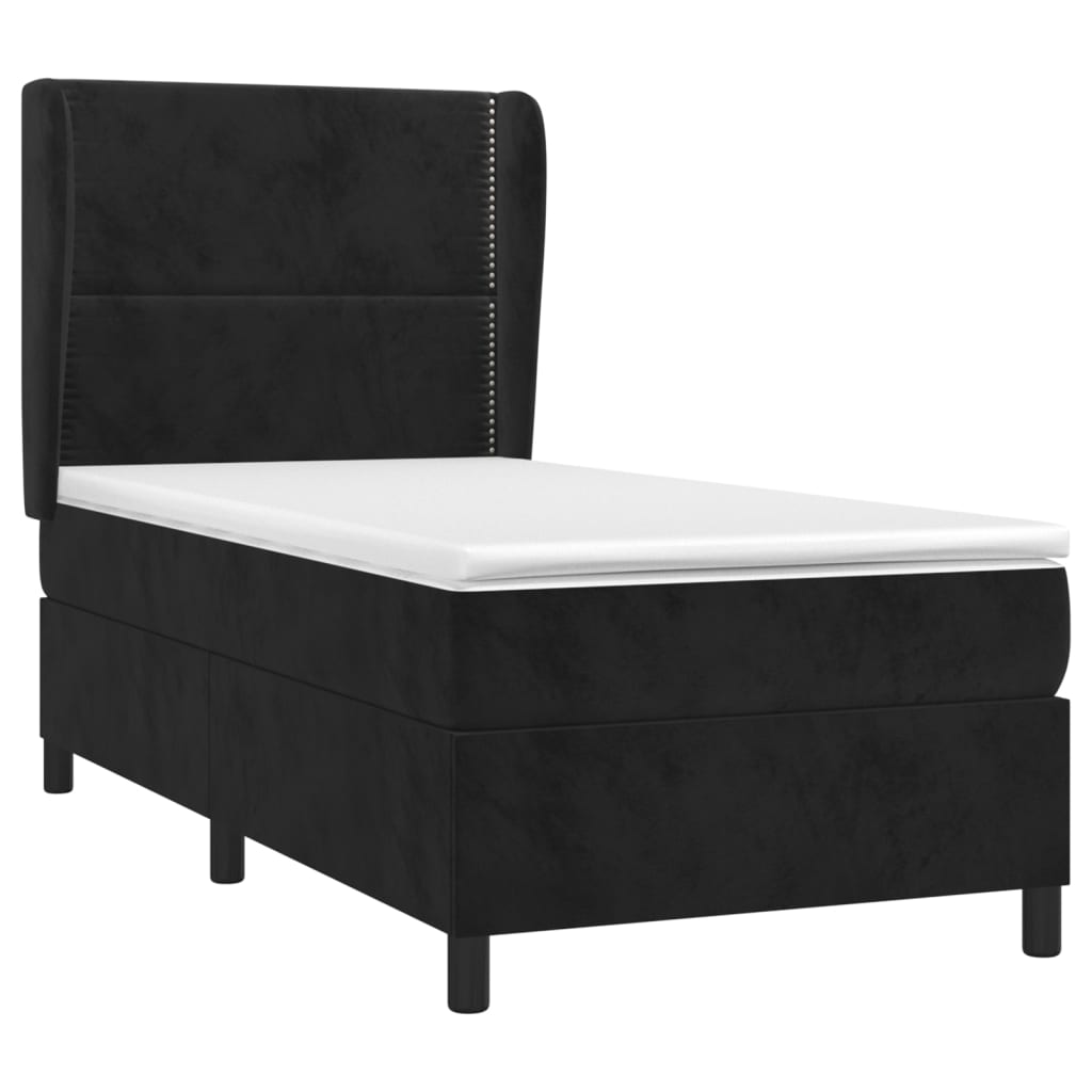 Boxspring met matras fluweel zwart 90x190 cm Bedden & bedframes | Creëer jouw Trendy Thuis | Gratis bezorgd & Retour | Trendy.nl