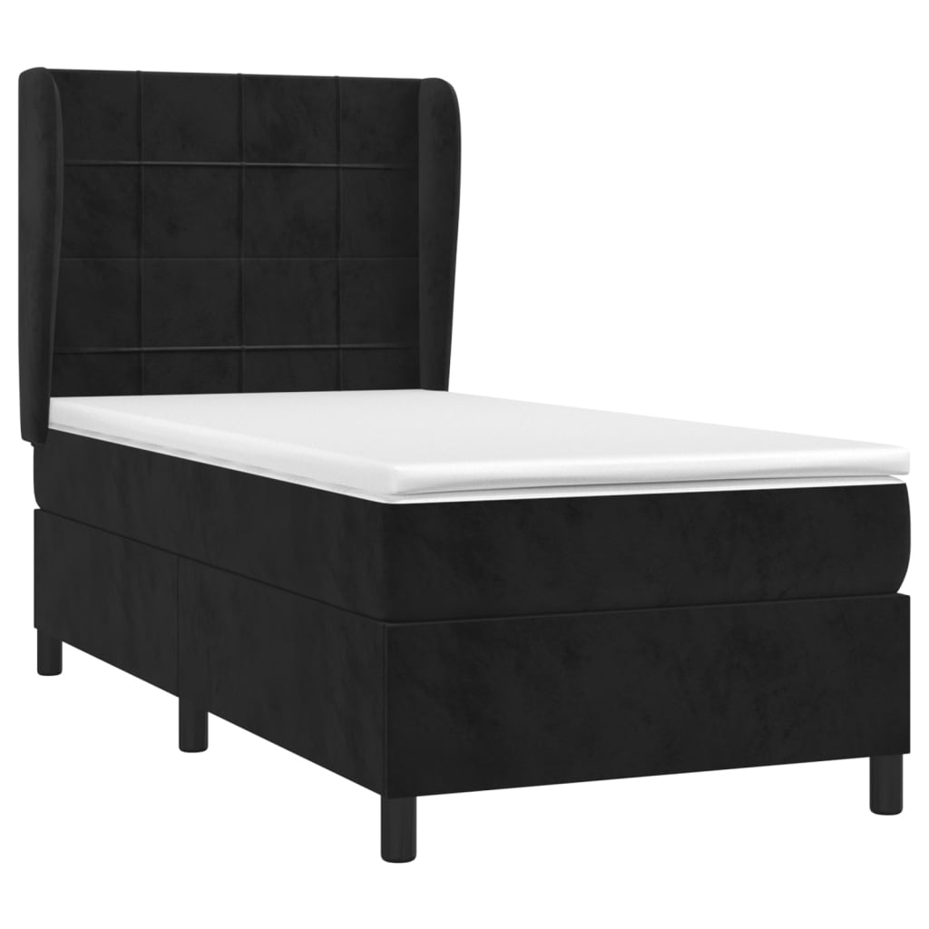 Boxspring met matras fluweel zwart 90x190 cm Bedden & bedframes | Creëer jouw Trendy Thuis | Gratis bezorgd & Retour | Trendy.nl