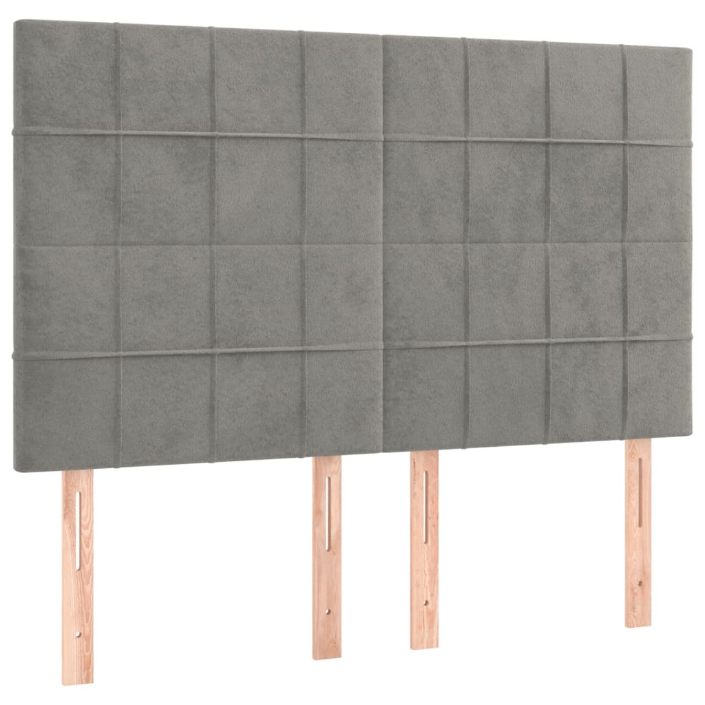 Boxspring met matras fluweel lichtgrijs 140x200 cm Bedden & bedframes | Creëer jouw Trendy Thuis | Gratis bezorgd & Retour | Trendy.nl