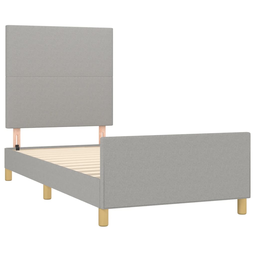 Bedframe met hoofdbord stof lichtgrijs 80x200 cm Bedden & bedframes | Creëer jouw Trendy Thuis | Gratis bezorgd & Retour | Trendy.nl