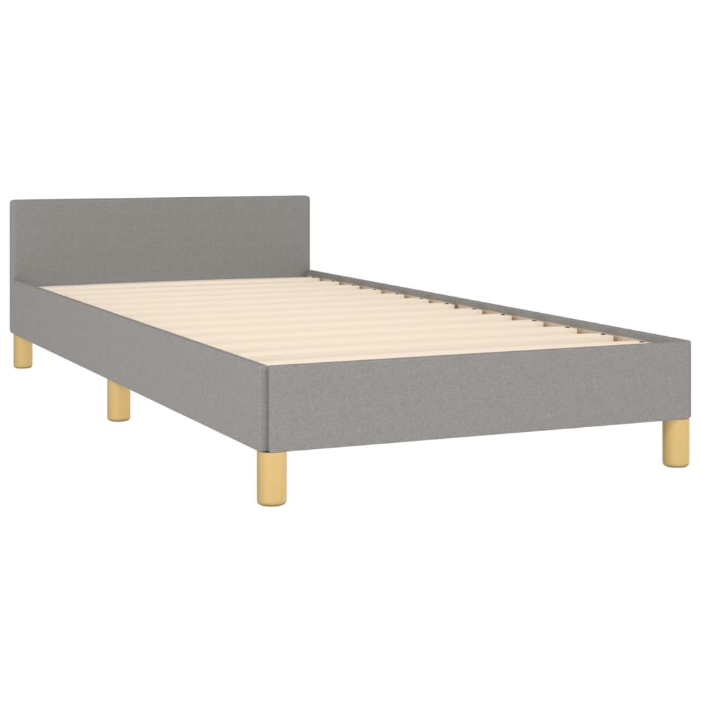 Bedframe met hoofdbord stof lichtgrijs 80x200 cm Bedden & bedframes | Creëer jouw Trendy Thuis | Gratis bezorgd & Retour | Trendy.nl