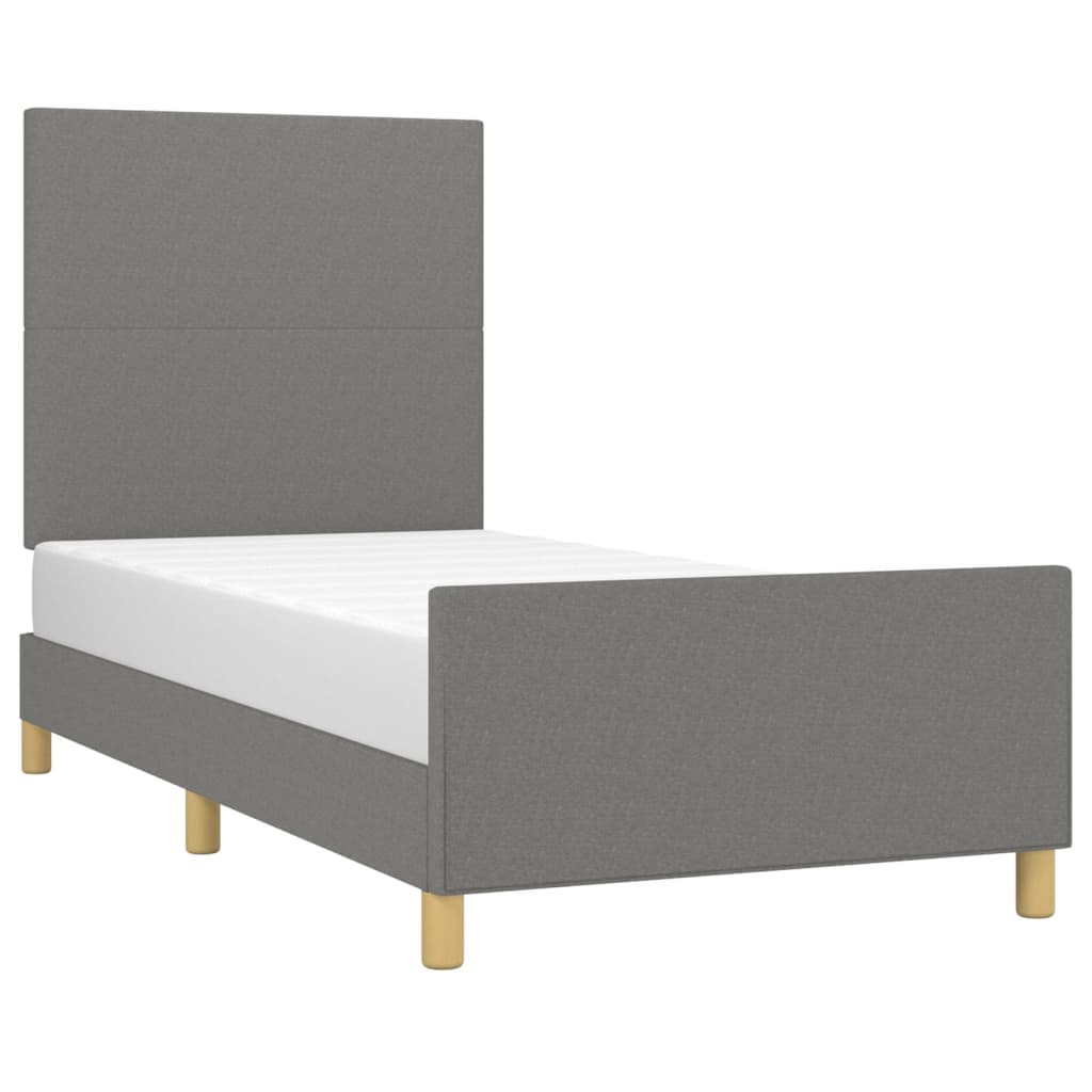 Bedframe met hoofdbord stof donkergrijs 80x200 cm Bedden & bedframes | Creëer jouw Trendy Thuis | Gratis bezorgd & Retour | Trendy.nl