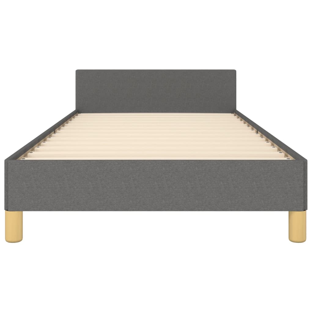 Bedframe met hoofdbord stof donkergrijs 80x200 cm Bedden & bedframes | Creëer jouw Trendy Thuis | Gratis bezorgd & Retour | Trendy.nl