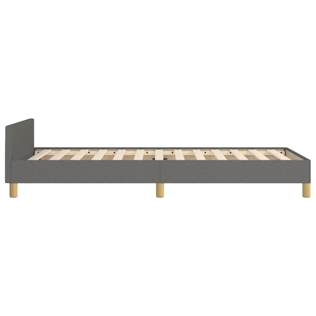 Bedframe met hoofdbord stof donkergrijs 80x200 cm Bedden & bedframes | Creëer jouw Trendy Thuis | Gratis bezorgd & Retour | Trendy.nl