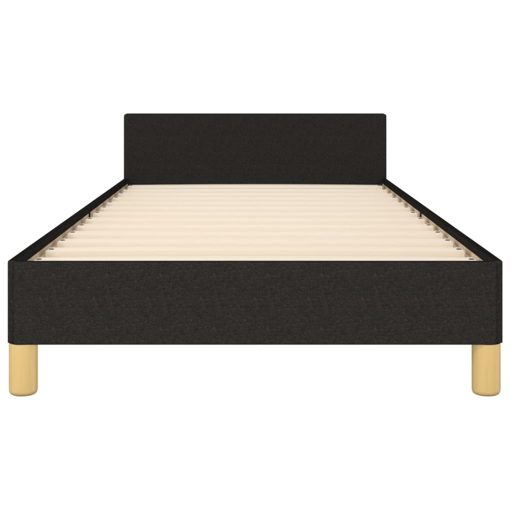 Bedframe met hoofdbord stof zwart 80x200 cm Bedden & bedframes | Creëer jouw Trendy Thuis | Gratis bezorgd & Retour | Trendy.nl