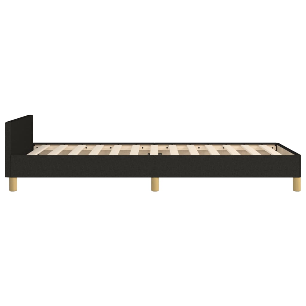 Bedframe met hoofdbord stof zwart 80x200 cm Bedden & bedframes | Creëer jouw Trendy Thuis | Gratis bezorgd & Retour | Trendy.nl