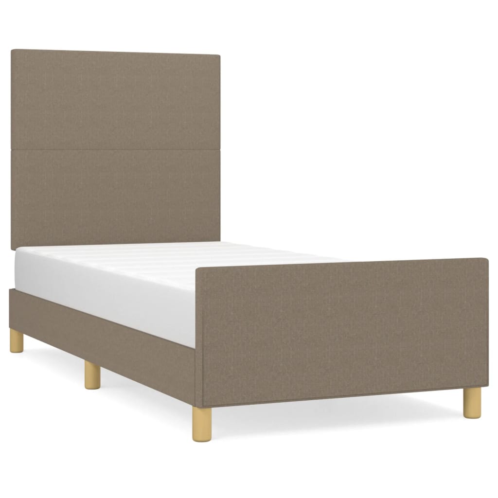 Bedframe met hoofdbord stof taupe 90x190 cm Bedden & bedframes | Creëer jouw Trendy Thuis | Gratis bezorgd & Retour | Trendy.nl