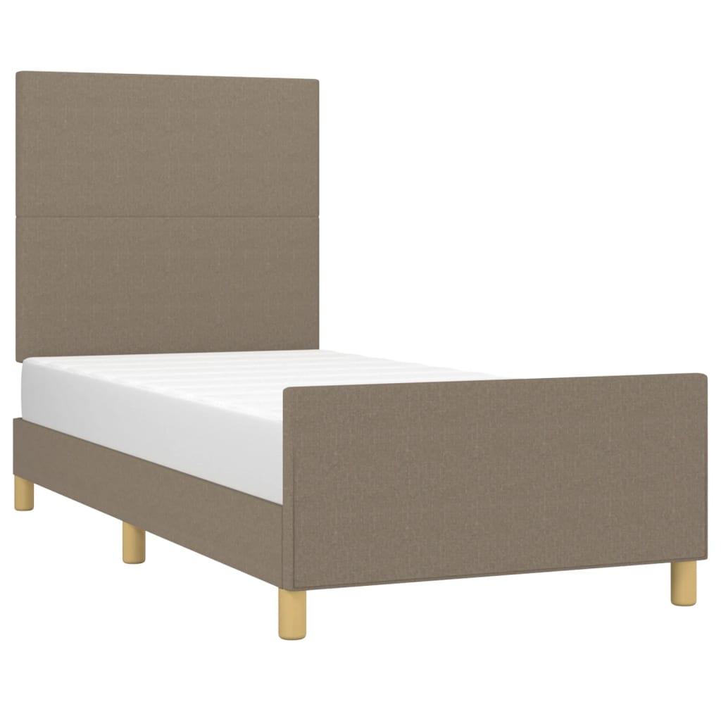 Bedframe met hoofdbord stof taupe 90x190 cm Bedden & bedframes | Creëer jouw Trendy Thuis | Gratis bezorgd & Retour | Trendy.nl