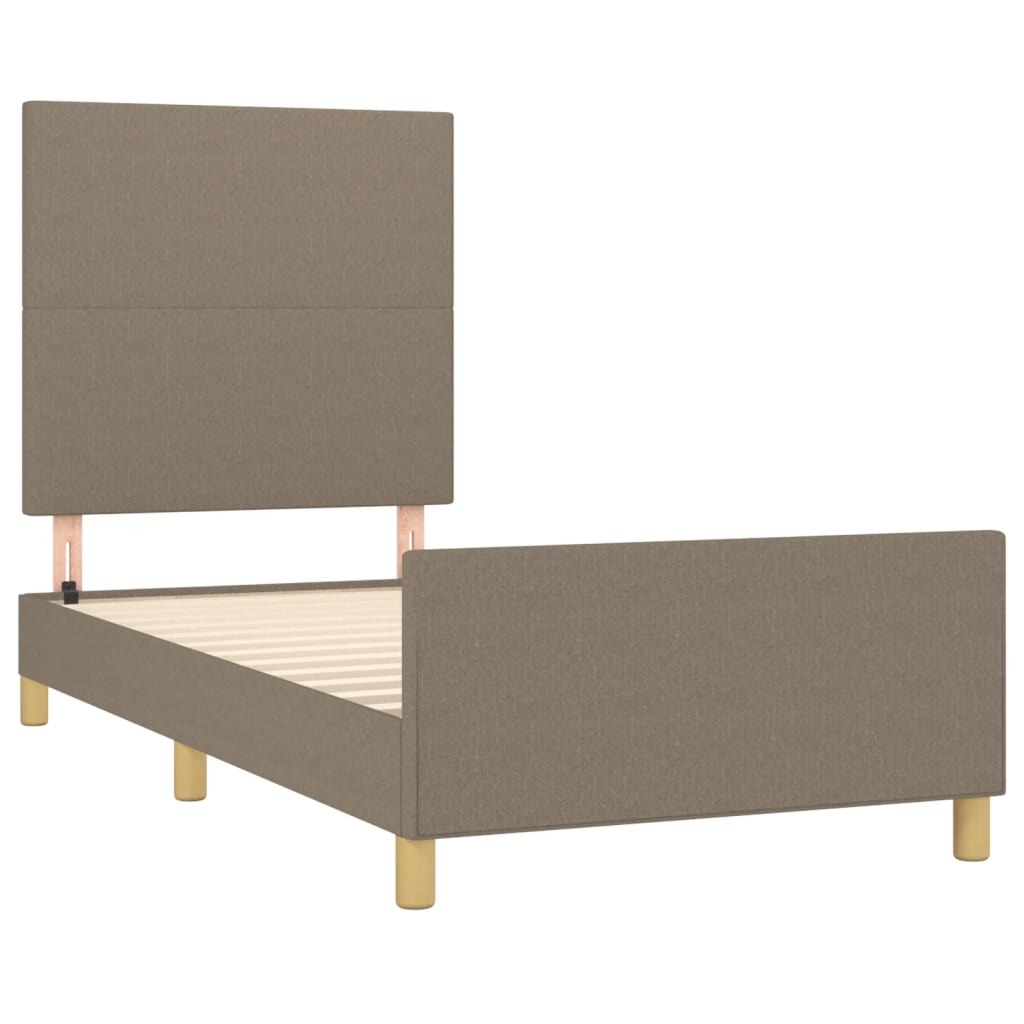 Bedframe met hoofdbord stof taupe 90x190 cm Bedden & bedframes | Creëer jouw Trendy Thuis | Gratis bezorgd & Retour | Trendy.nl