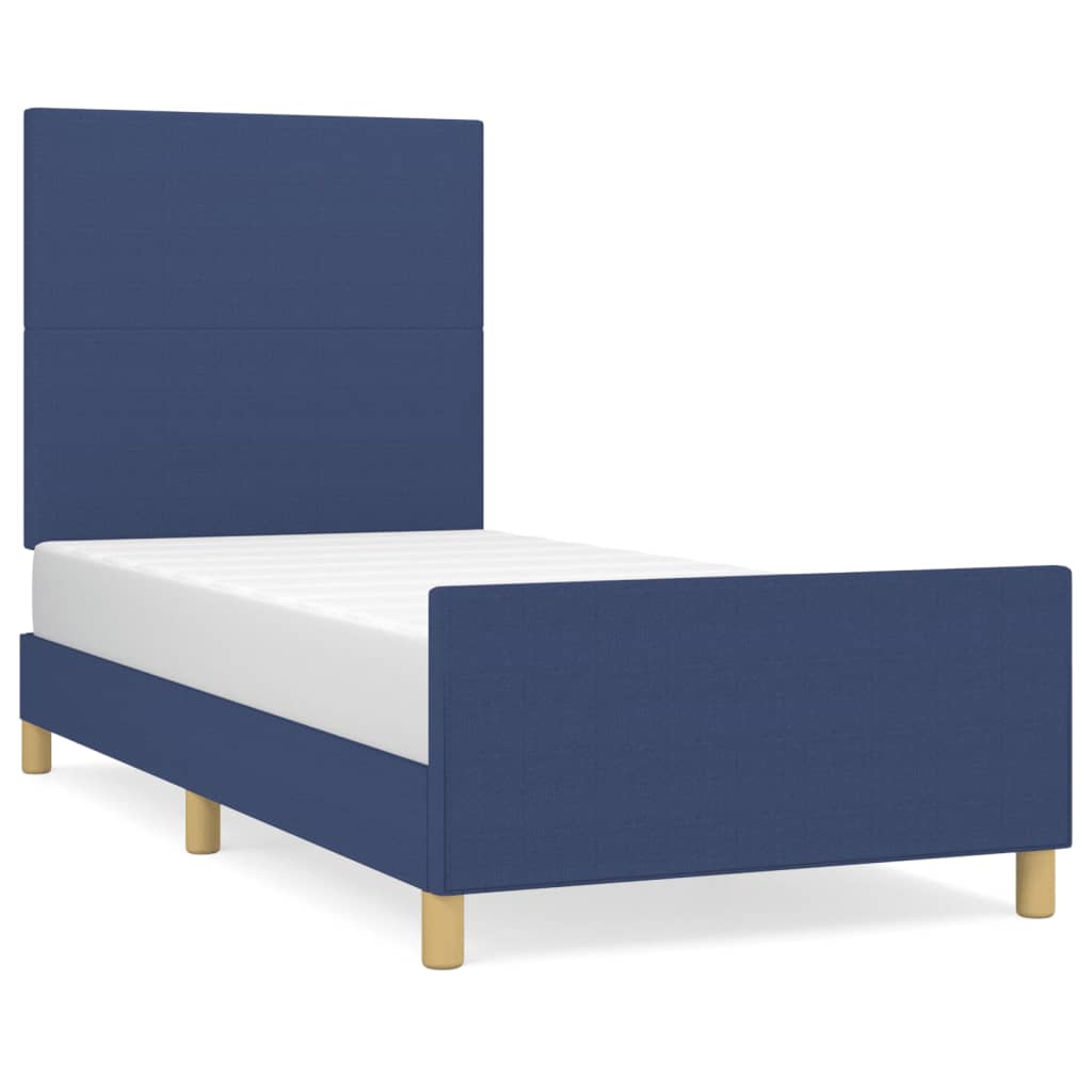 Bedframe met hoofdbord stof blauw 90x190 cm Bedden & bedframes | Creëer jouw Trendy Thuis | Gratis bezorgd & Retour | Trendy.nl