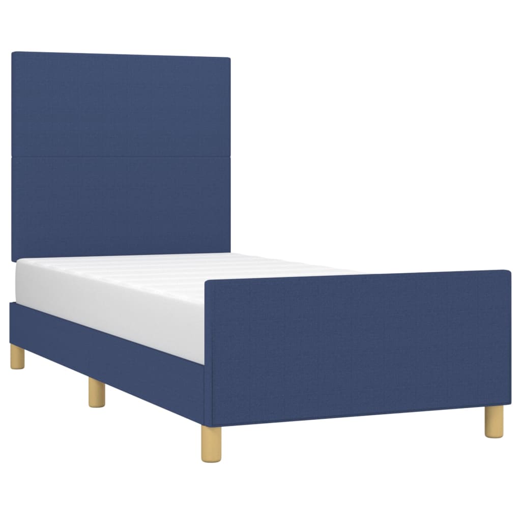 Bedframe met hoofdbord stof blauw 90x190 cm Bedden & bedframes | Creëer jouw Trendy Thuis | Gratis bezorgd & Retour | Trendy.nl