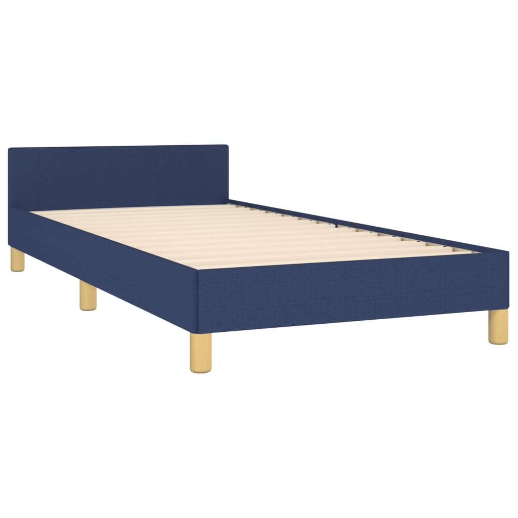 Bedframe met hoofdbord stof blauw 90x190 cm Bedden & bedframes | Creëer jouw Trendy Thuis | Gratis bezorgd & Retour | Trendy.nl