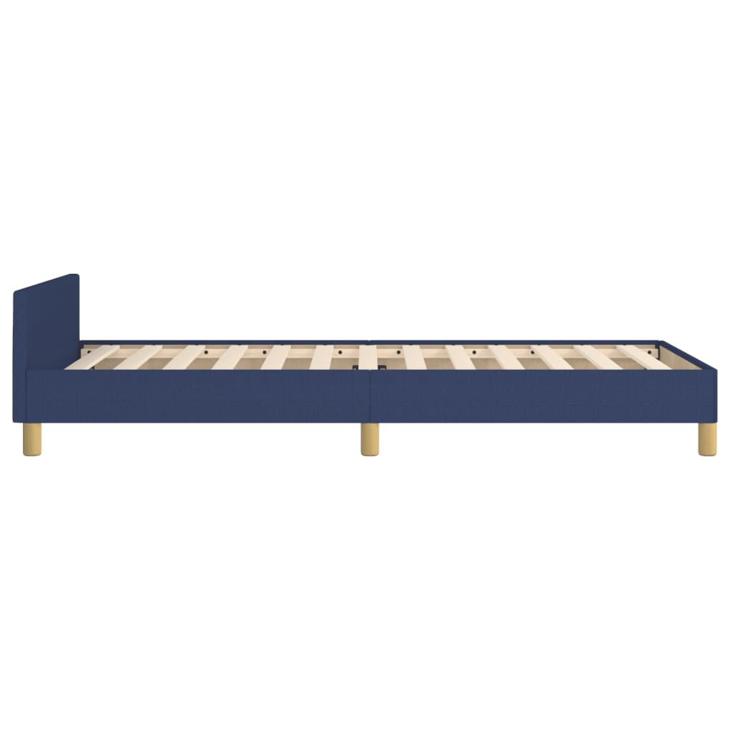 Bedframe met hoofdbord stof blauw 90x190 cm Bedden & bedframes | Creëer jouw Trendy Thuis | Gratis bezorgd & Retour | Trendy.nl