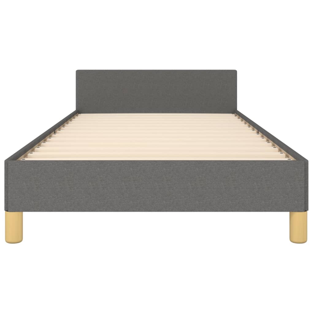 Bedframe met hoofdbord stof donkergrijs 90x200 cm Bedden & bedframes | Creëer jouw Trendy Thuis | Gratis bezorgd & Retour | Trendy.nl