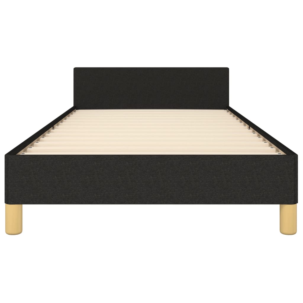 Bedframe met hoofdbord stof zwart 90x200 cm Bedden & bedframes | Creëer jouw Trendy Thuis | Gratis bezorgd & Retour | Trendy.nl