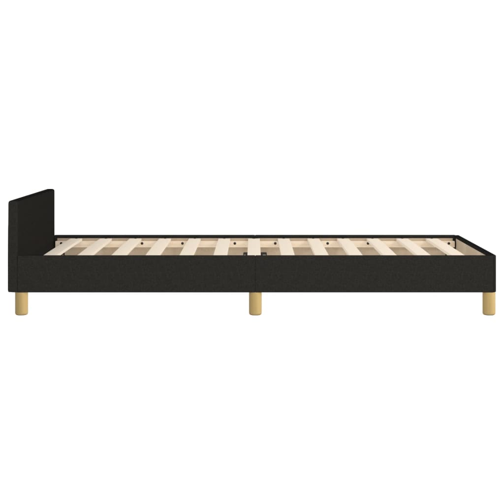 Bedframe met hoofdbord stof zwart 90x200 cm Bedden & bedframes | Creëer jouw Trendy Thuis | Gratis bezorgd & Retour | Trendy.nl