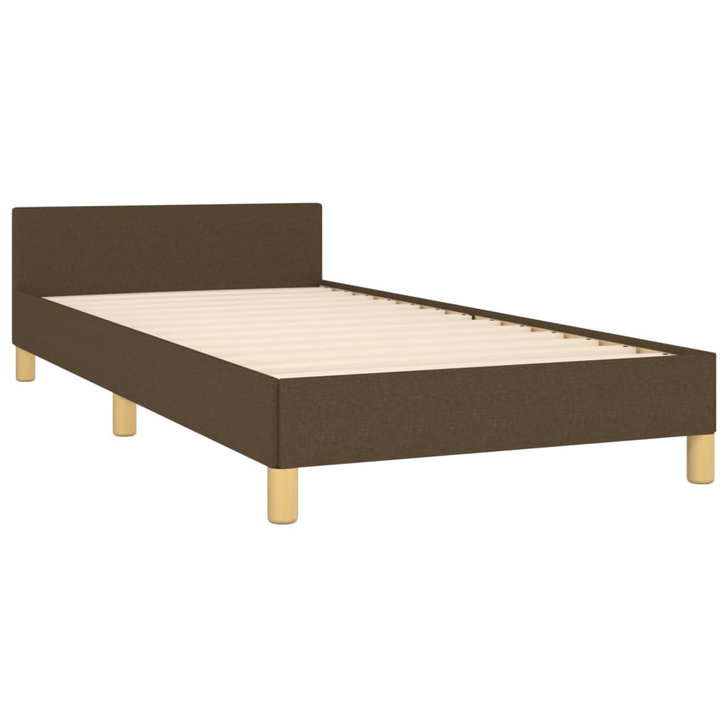 Bedframe met hoofdbord stof donkerbruin 100x200 cm Bedden & bedframes | Creëer jouw Trendy Thuis | Gratis bezorgd & Retour | Trendy.nl