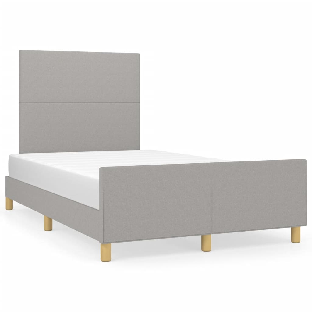 Bedframe met hoofdbord stof lichtgrijs 120x200 cm Bedden & bedframes | Creëer jouw Trendy Thuis | Gratis bezorgd & Retour | Trendy.nl