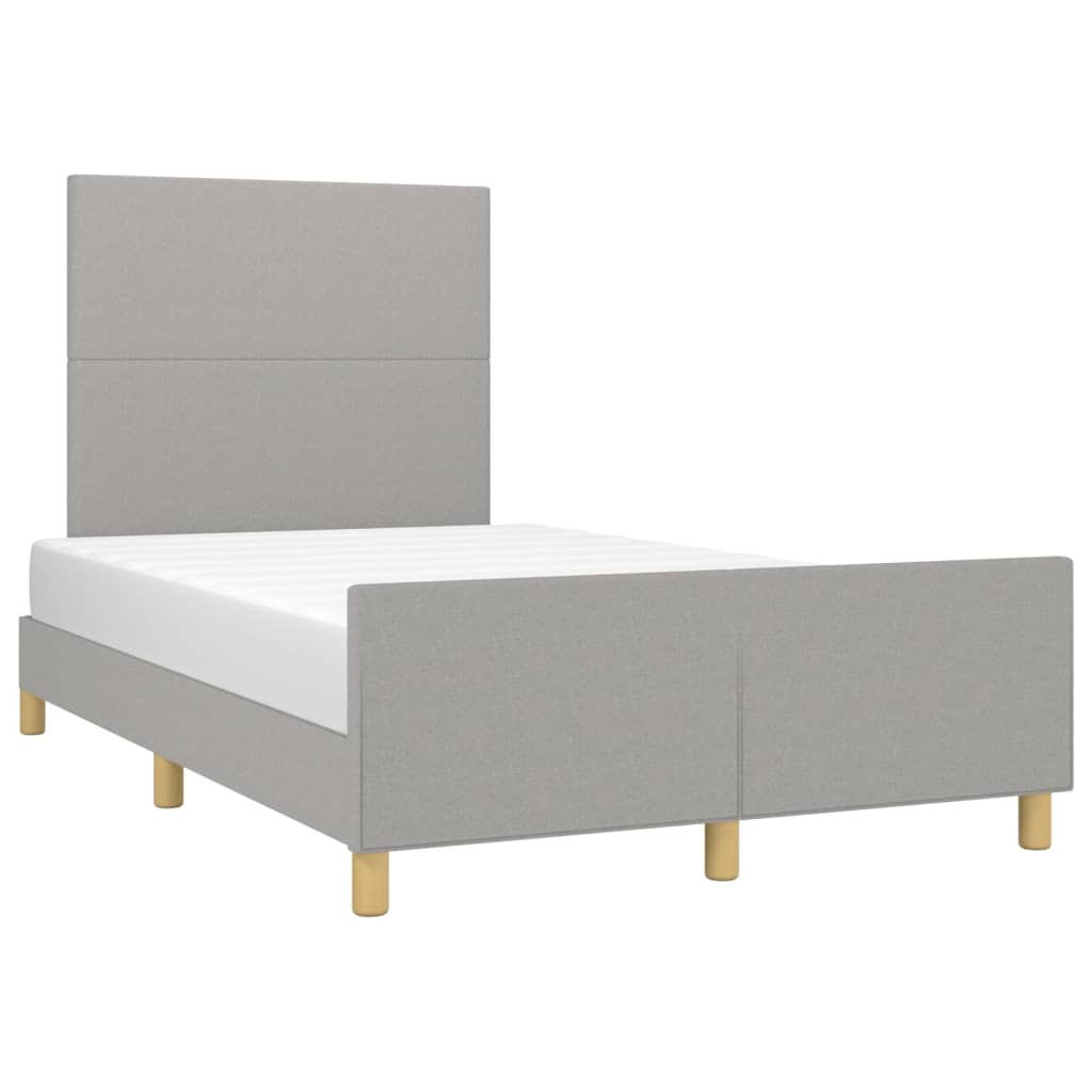 Bedframe met hoofdbord stof lichtgrijs 120x200 cm Bedden & bedframes | Creëer jouw Trendy Thuis | Gratis bezorgd & Retour | Trendy.nl