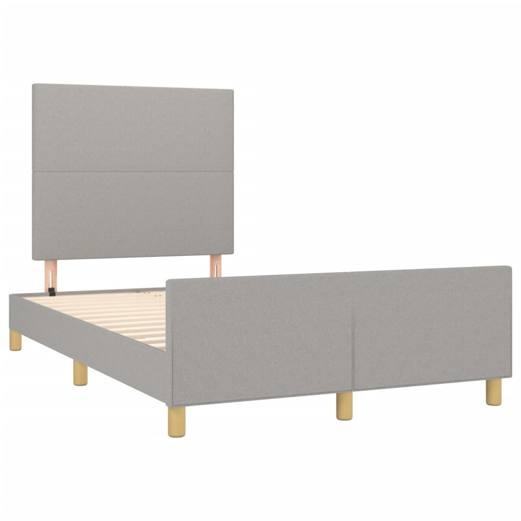 Bedframe met hoofdbord stof lichtgrijs 120x200 cm Bedden & bedframes | Creëer jouw Trendy Thuis | Gratis bezorgd & Retour | Trendy.nl