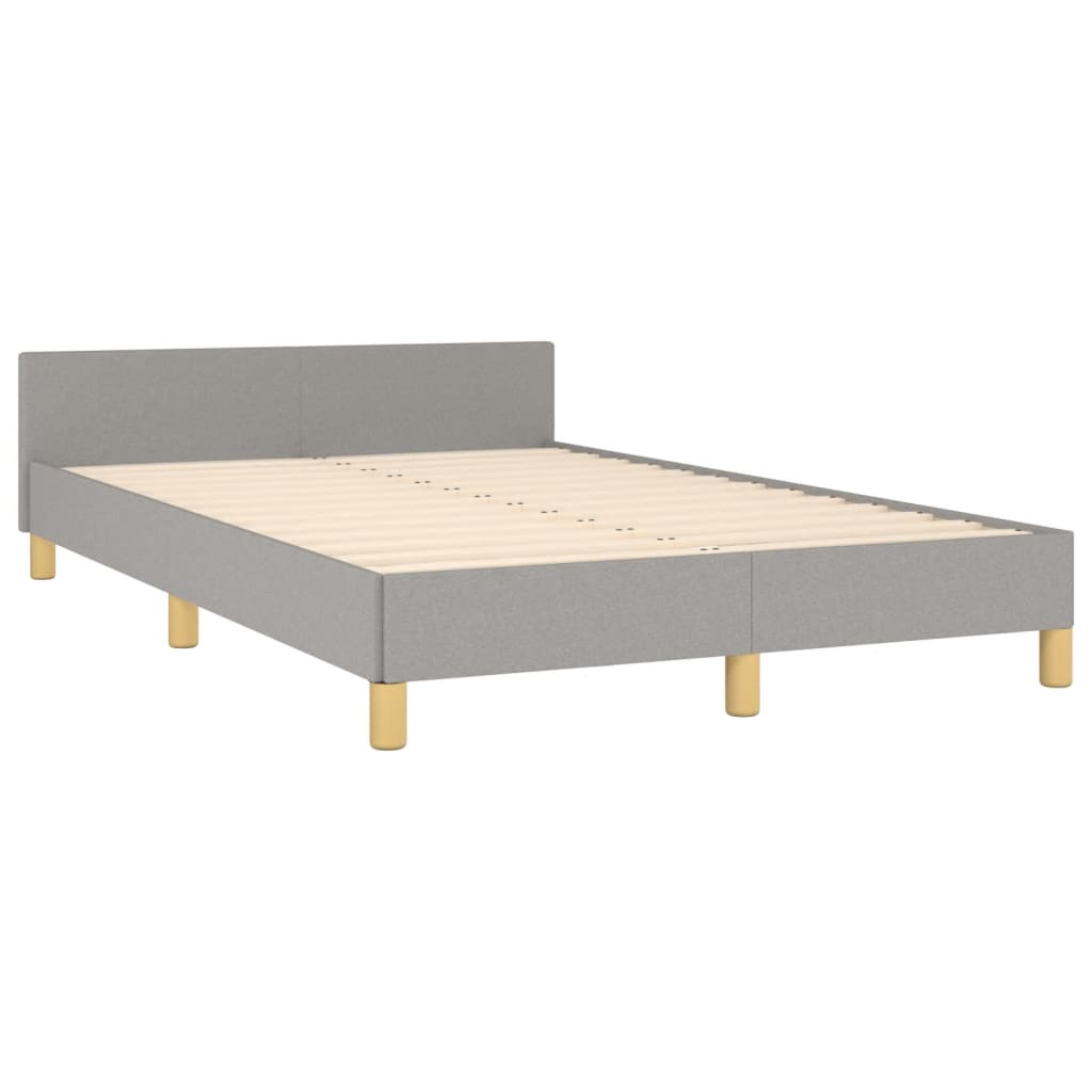 Bedframe met hoofdbord stof lichtgrijs 120x200 cm Bedden & bedframes | Creëer jouw Trendy Thuis | Gratis bezorgd & Retour | Trendy.nl