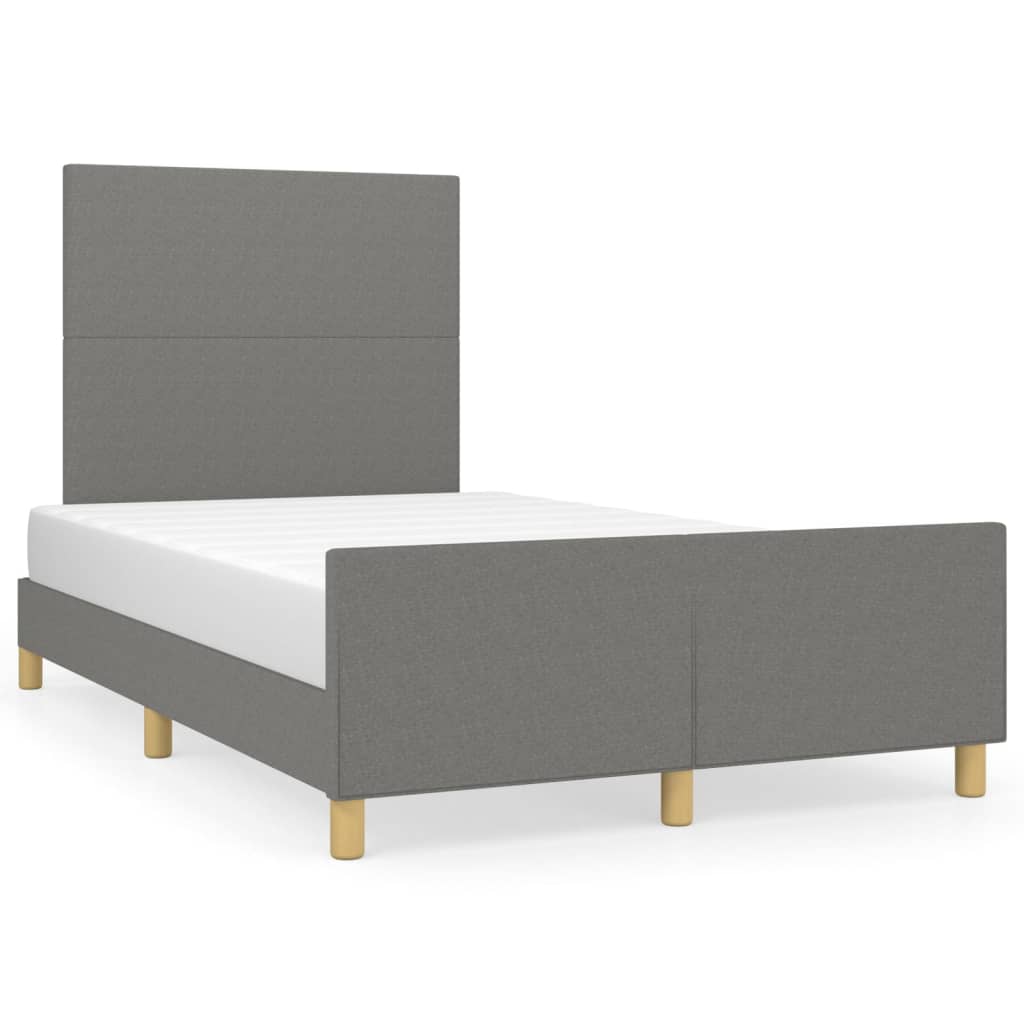 Bedframe met hoofdbord stof donkergrijs 120x200 cm Bedden & bedframes | Creëer jouw Trendy Thuis | Gratis bezorgd & Retour | Trendy.nl