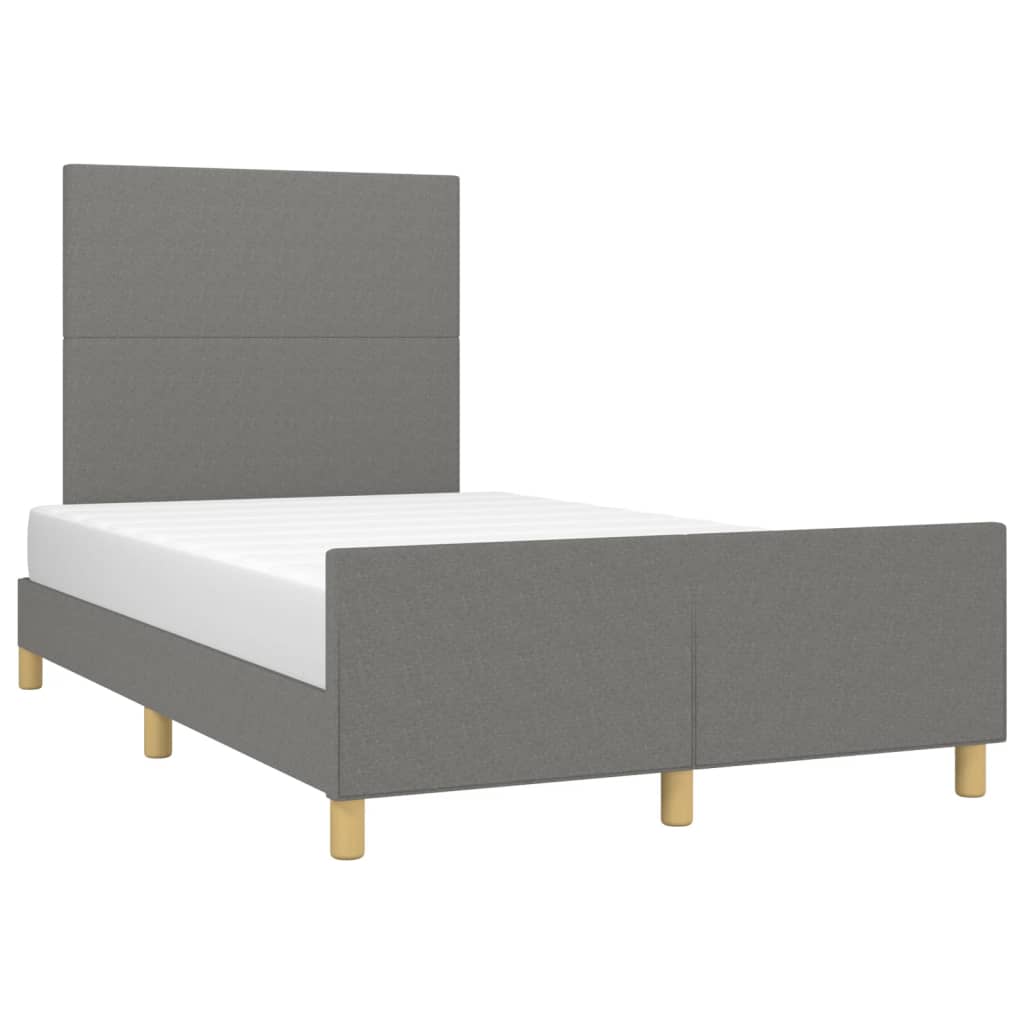 Bedframe met hoofdbord stof donkergrijs 120x200 cm Bedden & bedframes | Creëer jouw Trendy Thuis | Gratis bezorgd & Retour | Trendy.nl