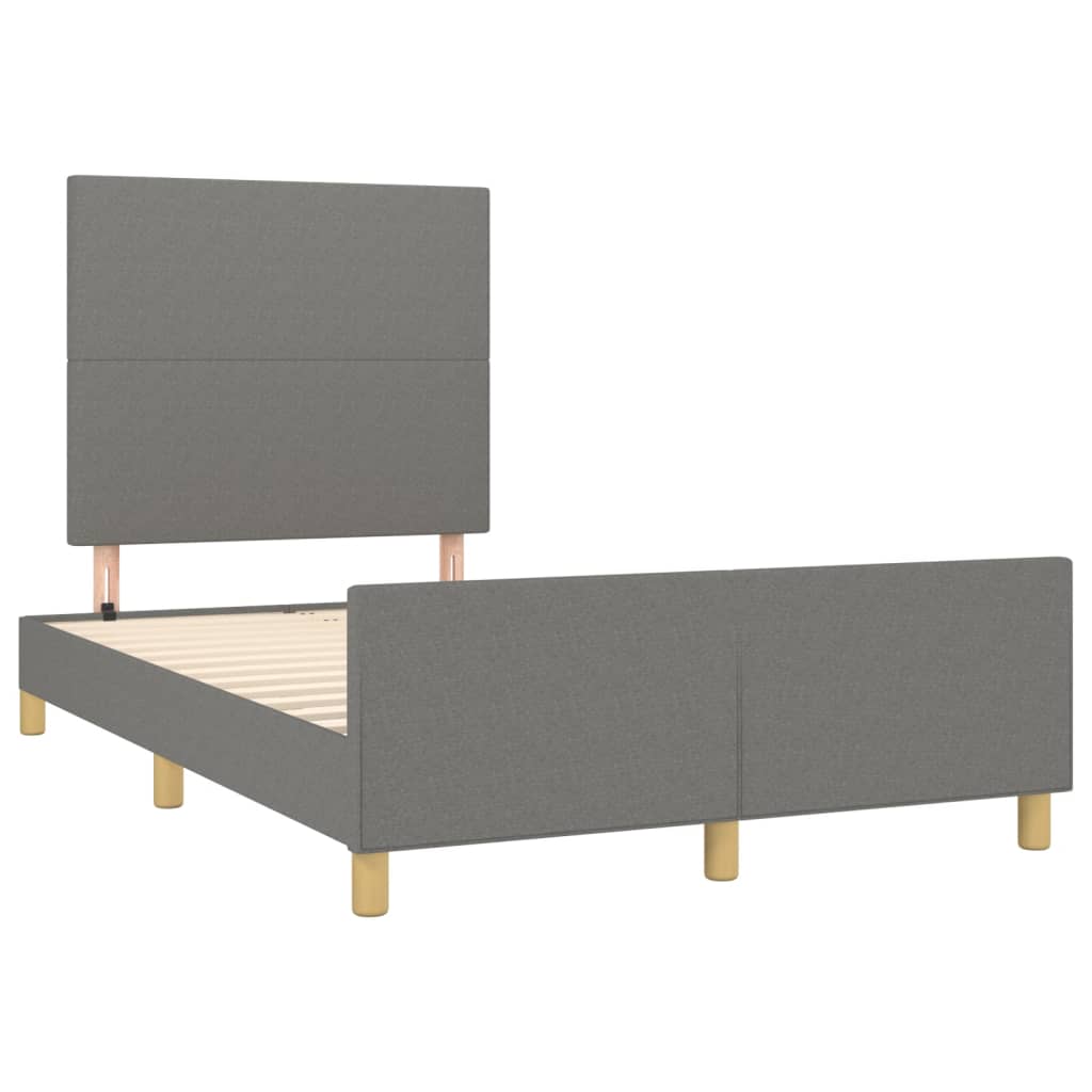 Bedframe met hoofdbord stof donkergrijs 120x200 cm Bedden & bedframes | Creëer jouw Trendy Thuis | Gratis bezorgd & Retour | Trendy.nl