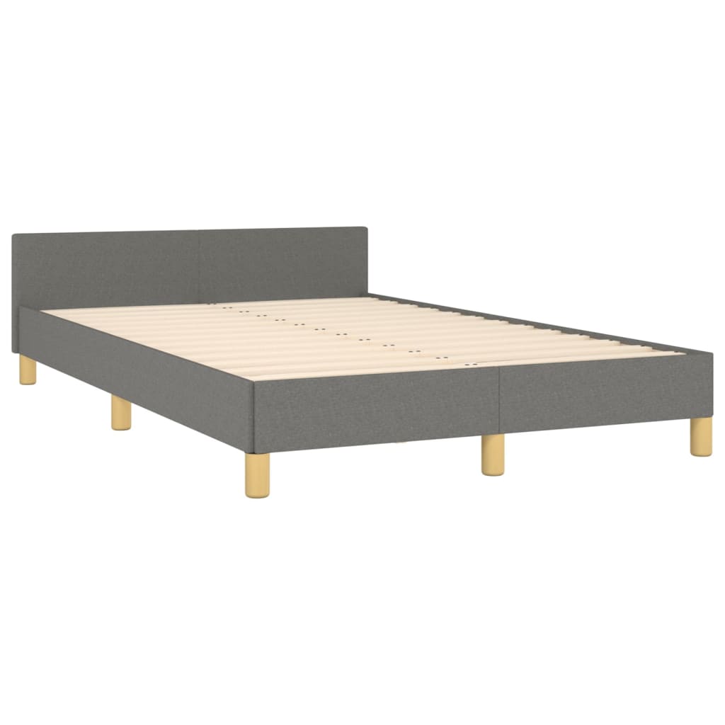 Bedframe met hoofdbord stof donkergrijs 120x200 cm Bedden & bedframes | Creëer jouw Trendy Thuis | Gratis bezorgd & Retour | Trendy.nl