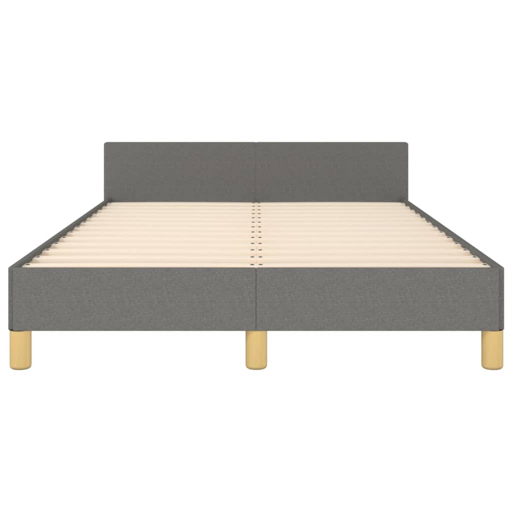 Bedframe met hoofdbord stof donkergrijs 120x200 cm Bedden & bedframes | Creëer jouw Trendy Thuis | Gratis bezorgd & Retour | Trendy.nl