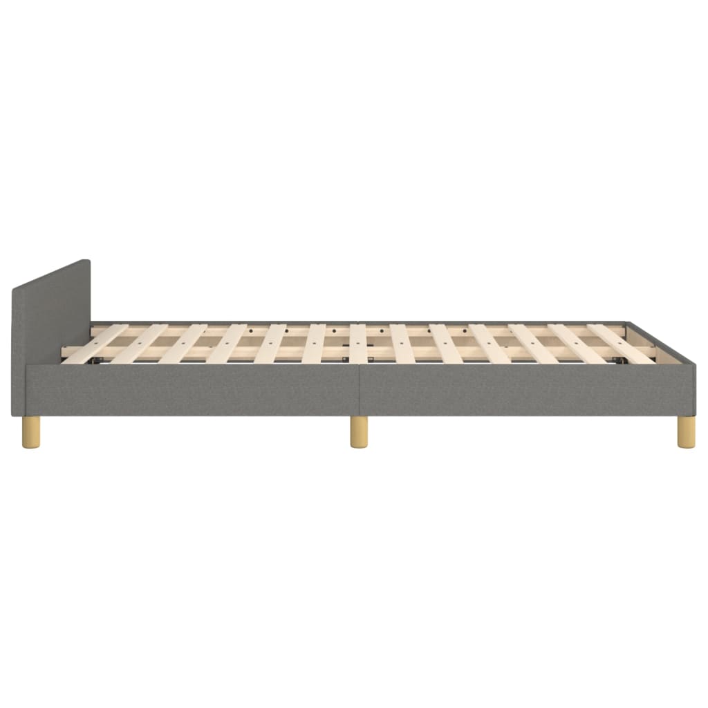 Bedframe met hoofdbord stof donkergrijs 120x200 cm Bedden & bedframes | Creëer jouw Trendy Thuis | Gratis bezorgd & Retour | Trendy.nl