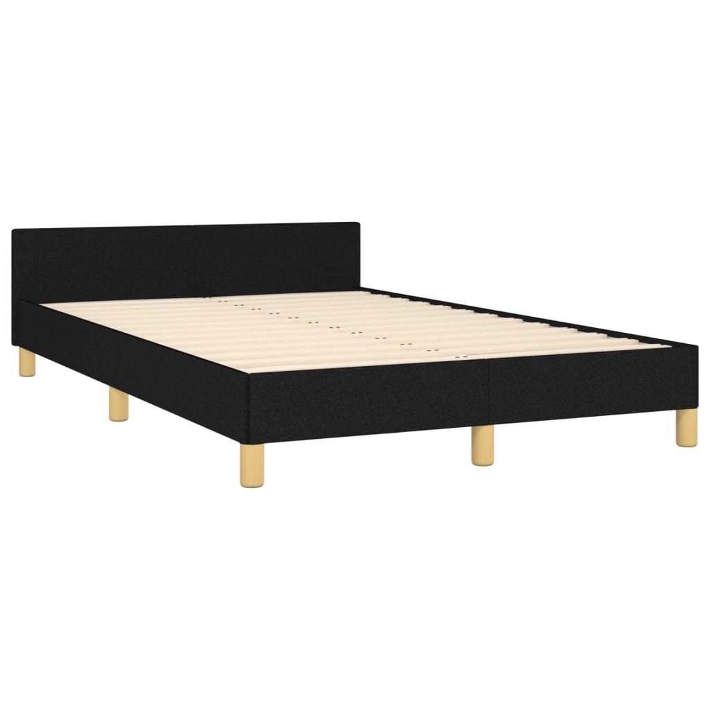 Bedframe met hoofdbord stof zwart 120x200 cm Bedden & bedframes | Creëer jouw Trendy Thuis | Gratis bezorgd & Retour | Trendy.nl