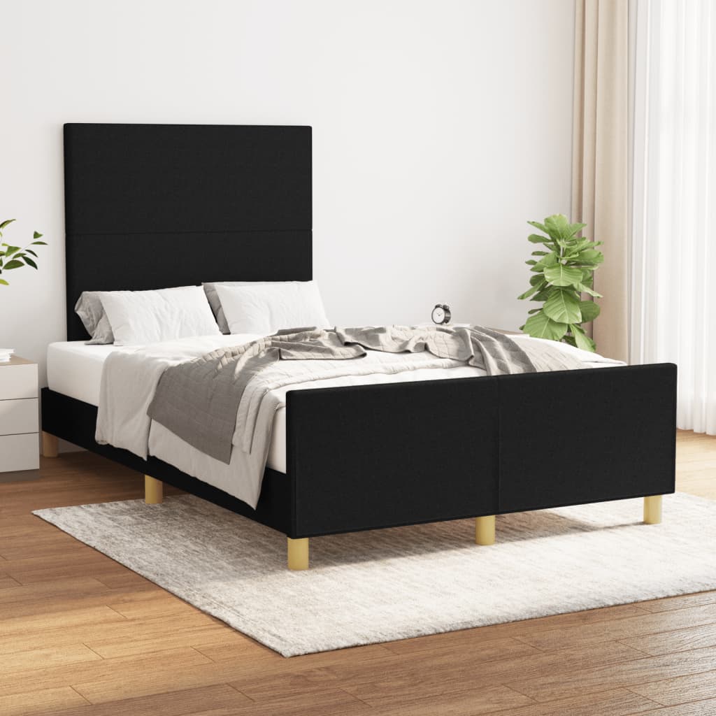 Bedframe met hoofdbord stof zwart 120x200 cm Bedden & bedframes | Creëer jouw Trendy Thuis | Gratis bezorgd & Retour | Trendy.nl