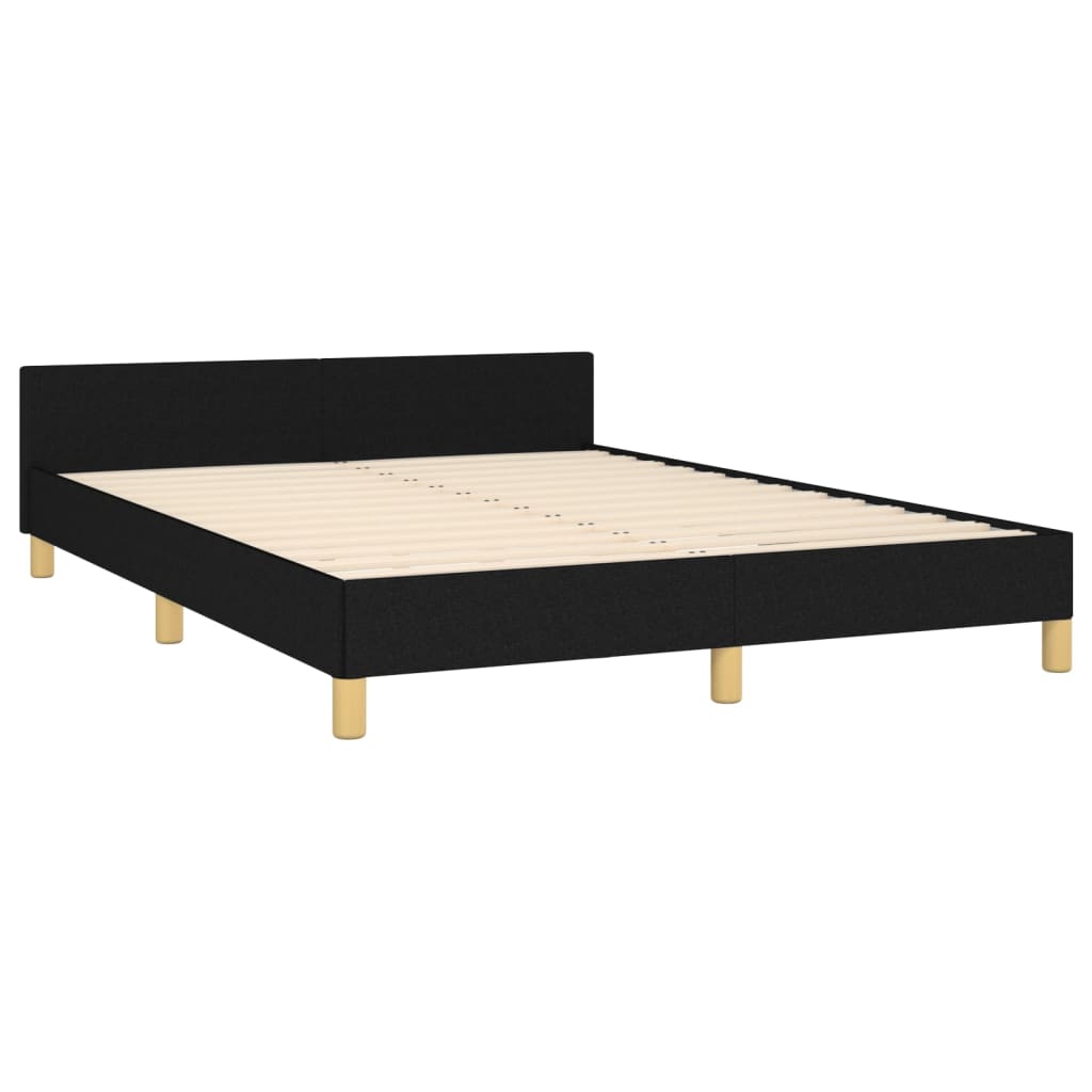 Bedframe met hoofdbord stof zwart 140x190 cm Bedden & bedframes | Creëer jouw Trendy Thuis | Gratis bezorgd & Retour | Trendy.nl